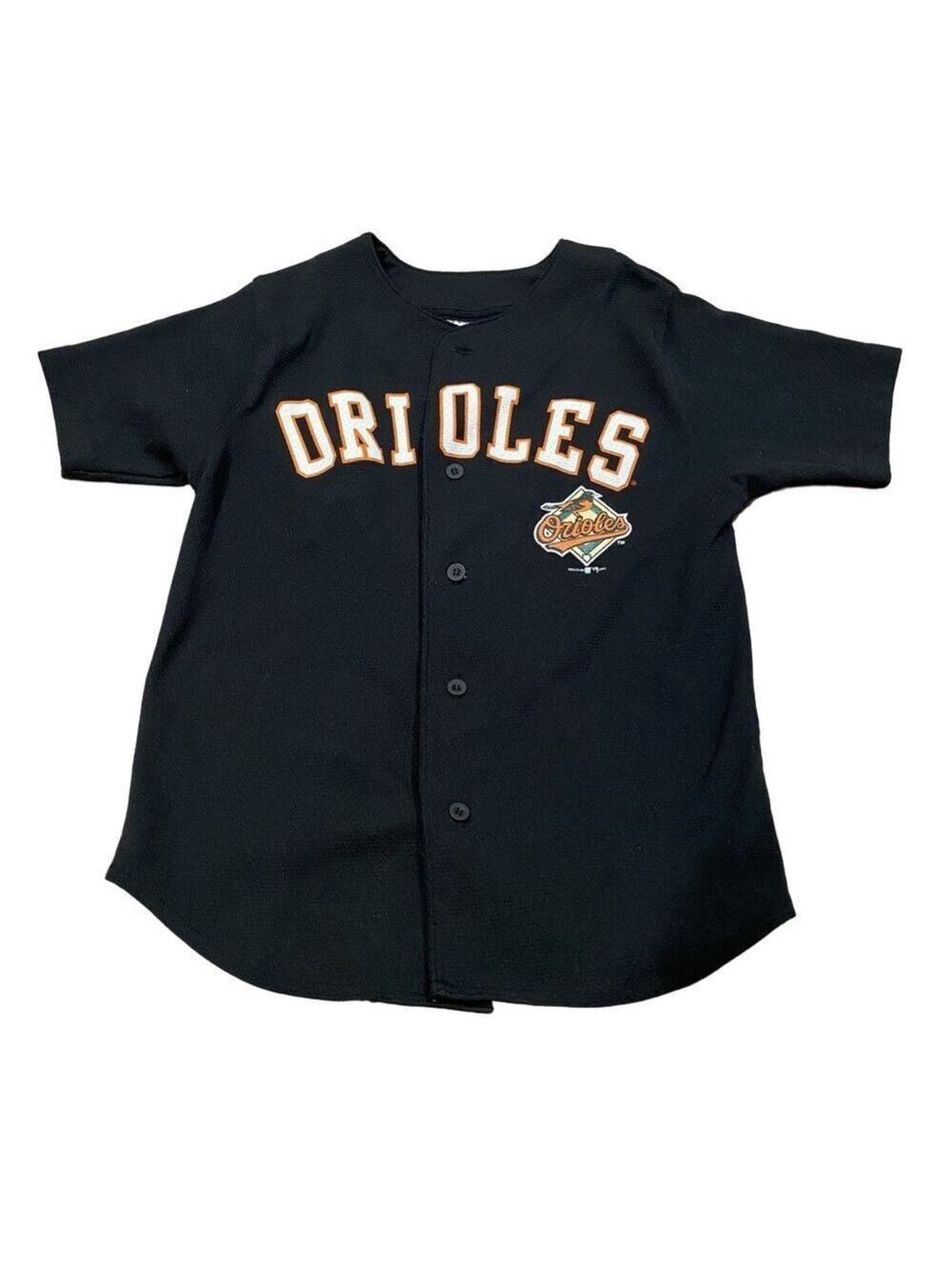 Vintage 2003 MLB Baltimore Orioles Baseball Jersey Black Kids Youth Medium 10-12
